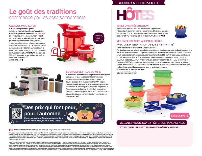 Spéciaux Tupperware Septembre 2024 -2- Debbie Dufour - debbiedufour.com