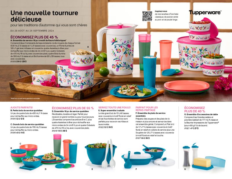 Spéciaux Tupperware septembre 2024 - Debbie Dufour - debbiedufour.com